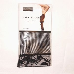 Fishnet ankle socks. Black lace Goth Emo